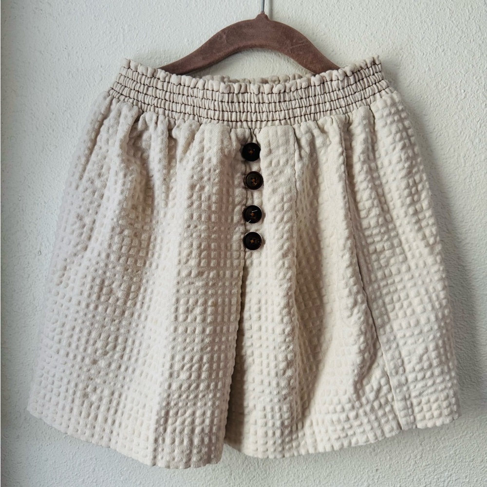 Zara Waffle Cream Skirt